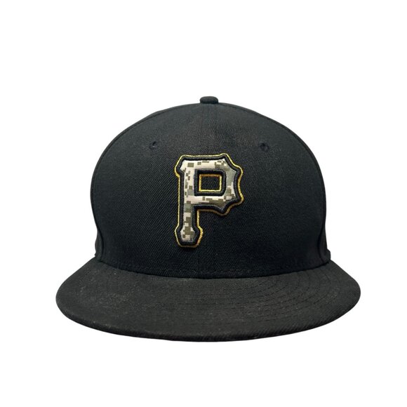 Pittsburgh Pirates 59Fifty 7 1/4 Fitted Hat Cap Military Camo Logo MLB On Field - Picture 1 of 13